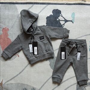Dolce & Gabbana Gray Kids Hoodie and Jogger Set